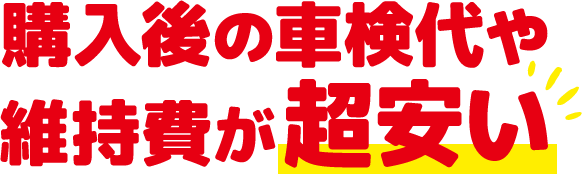 購入後の車検代や維持費が超安い